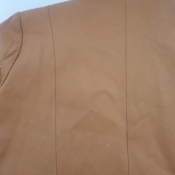 Bagatelle Womens Leather Jacket Size 8 Petite Long Sleeve Brown - Picture 9 of 10